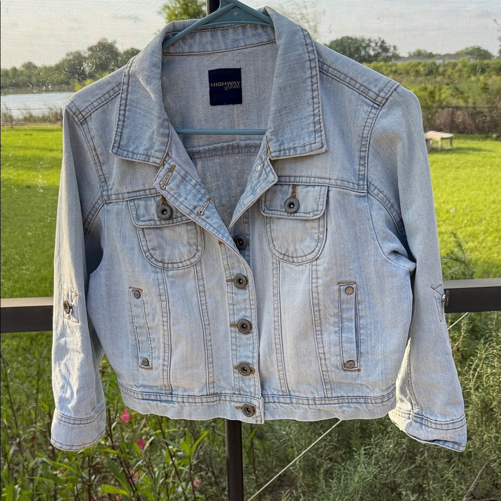 Highway Jeans Light Wash Blue Denim cropped Jacket